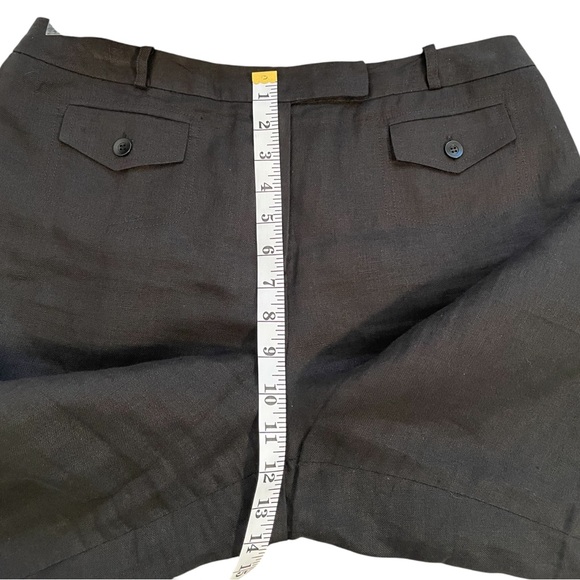 Talbots 100% Irish Linen Bermuda Shorts Coastal Minimalist Black Size 12 - Picture 9 of 10